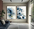 Abstract Watercolor Blooms | Indigo Blue