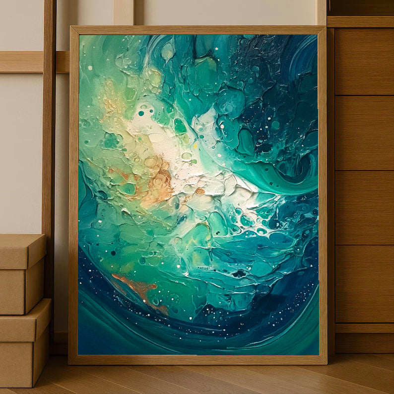 Textured Cosmic Tide | Emerald Nebula