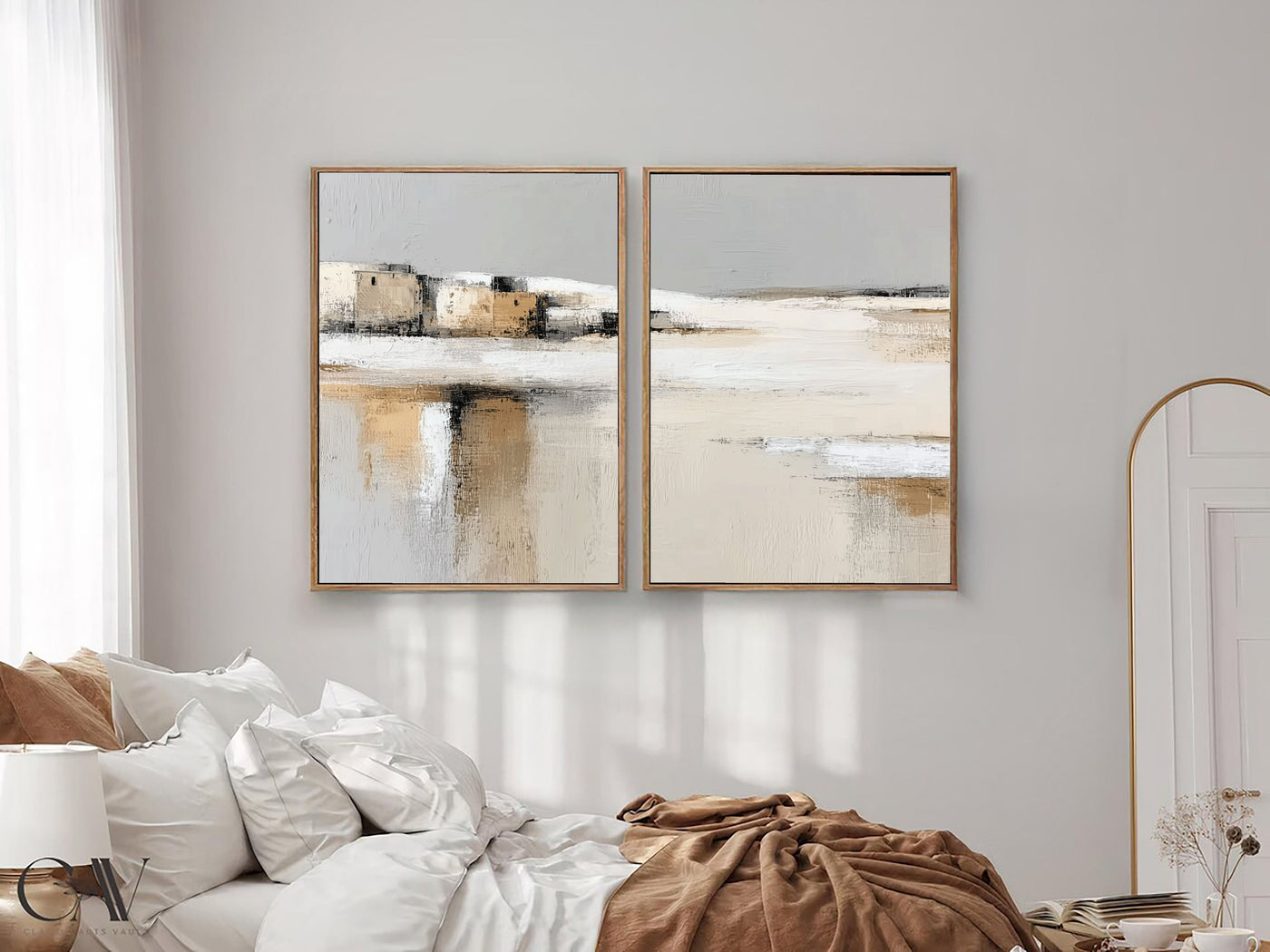 Minimalist Coastal Landscape | Beige Tones