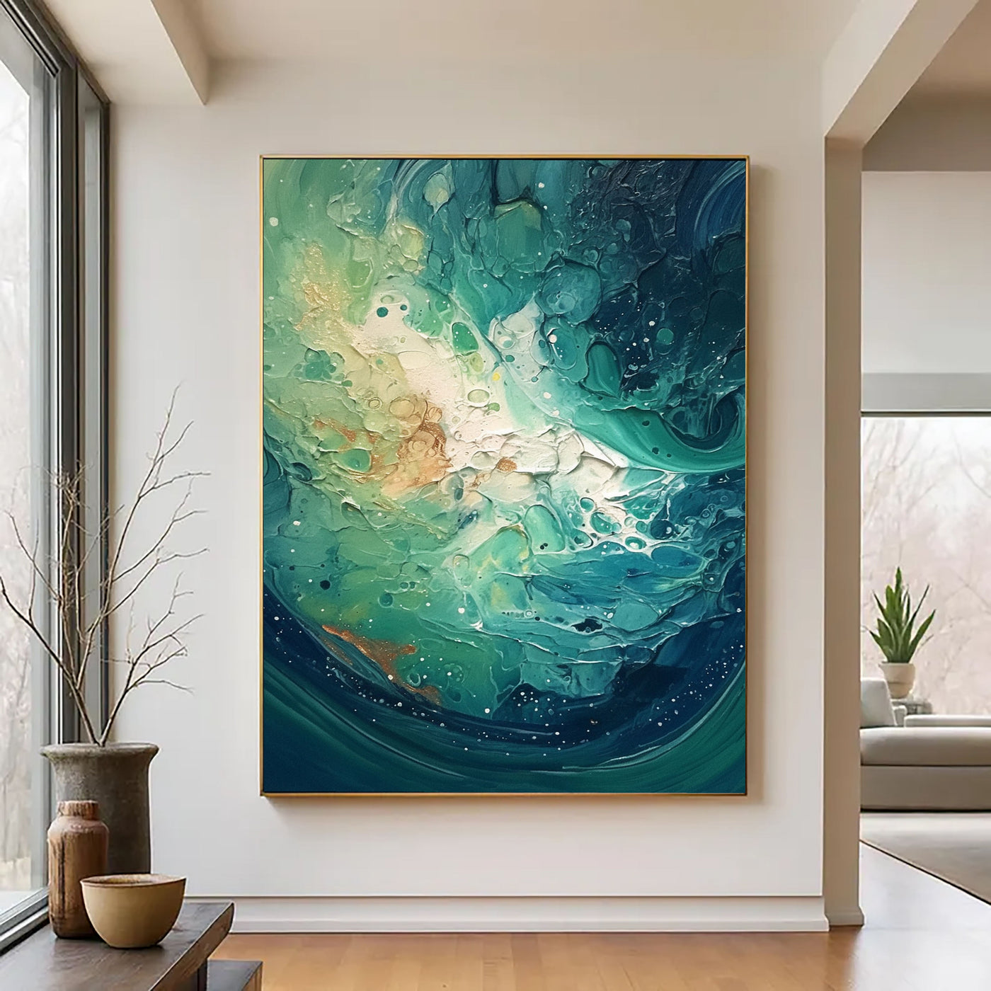 Textured Cosmic Tide | Emerald Nebula