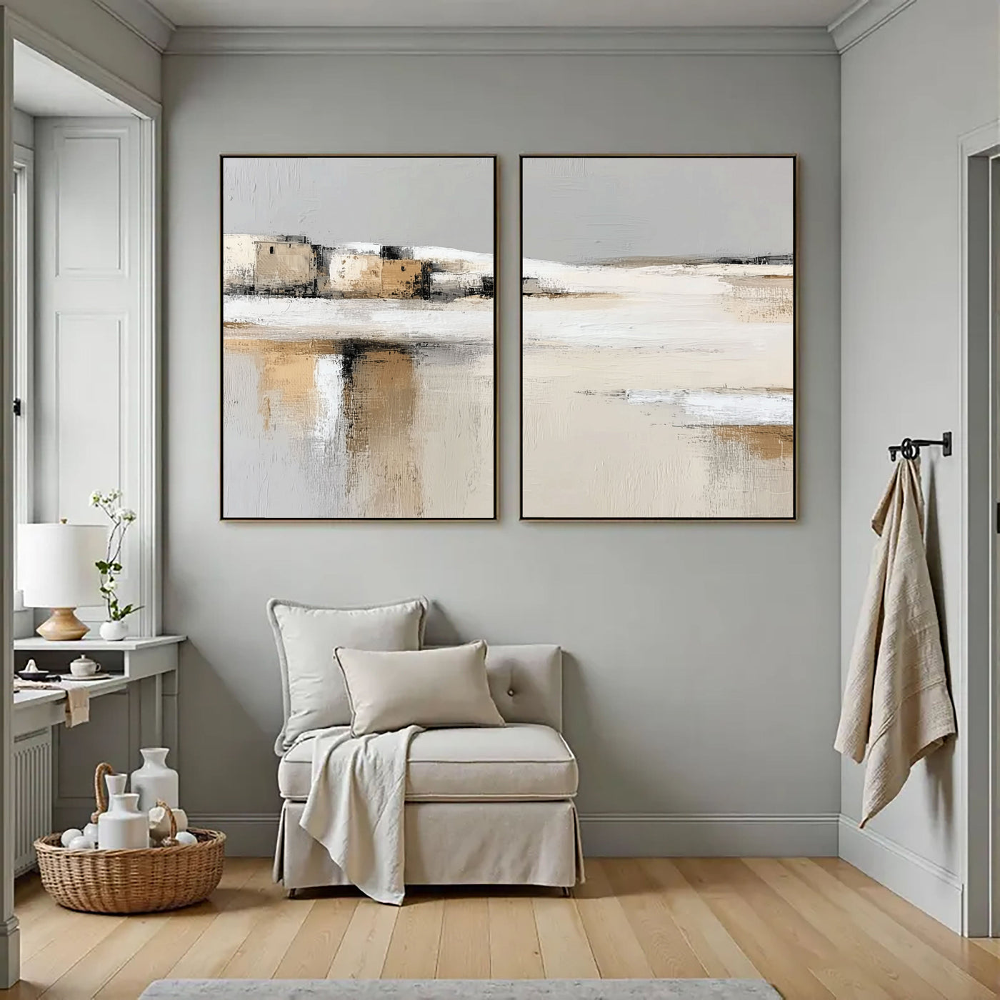 Minimalist Coastal Landscape | Beige Tones
