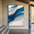 Textured Sapphire Flow | Gold Veins
