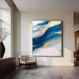 Textured Sapphire Flow | Gold Veins
