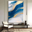 Textured Sapphire Flow | Gold Veins