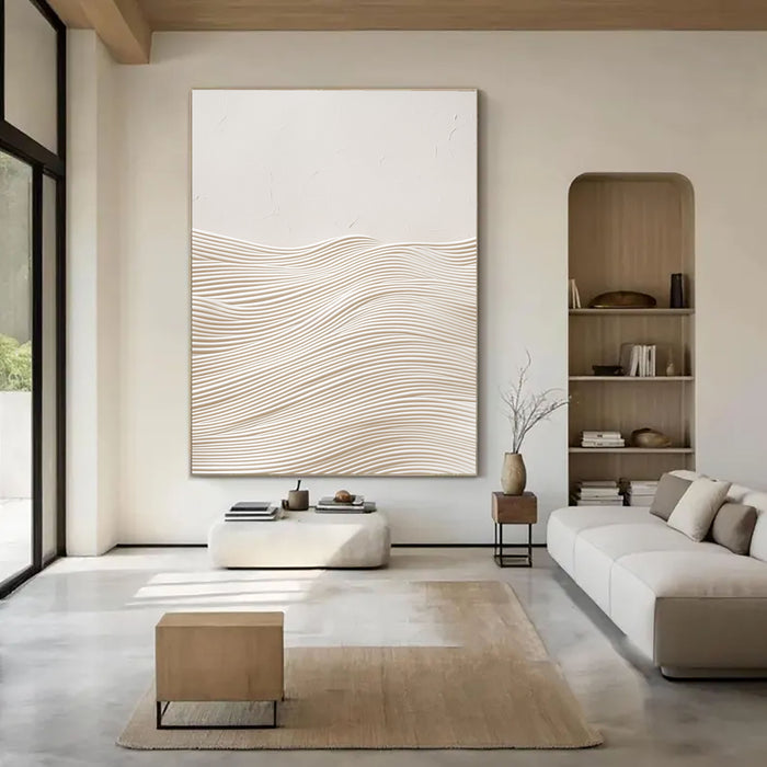 Textured Ripple Serenity | Ivory Waves