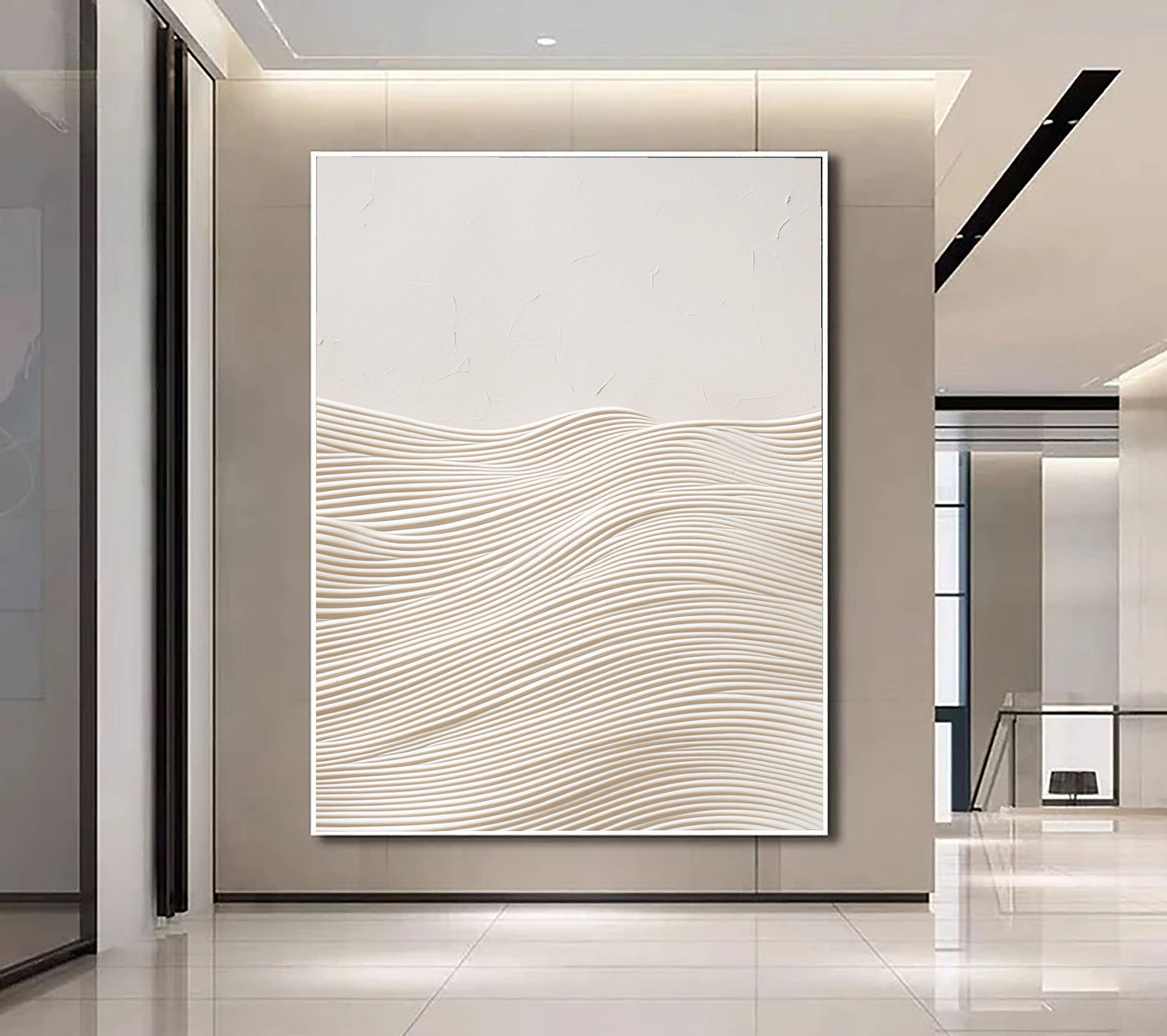 Textured Ripple Serenity | Ivory Waves