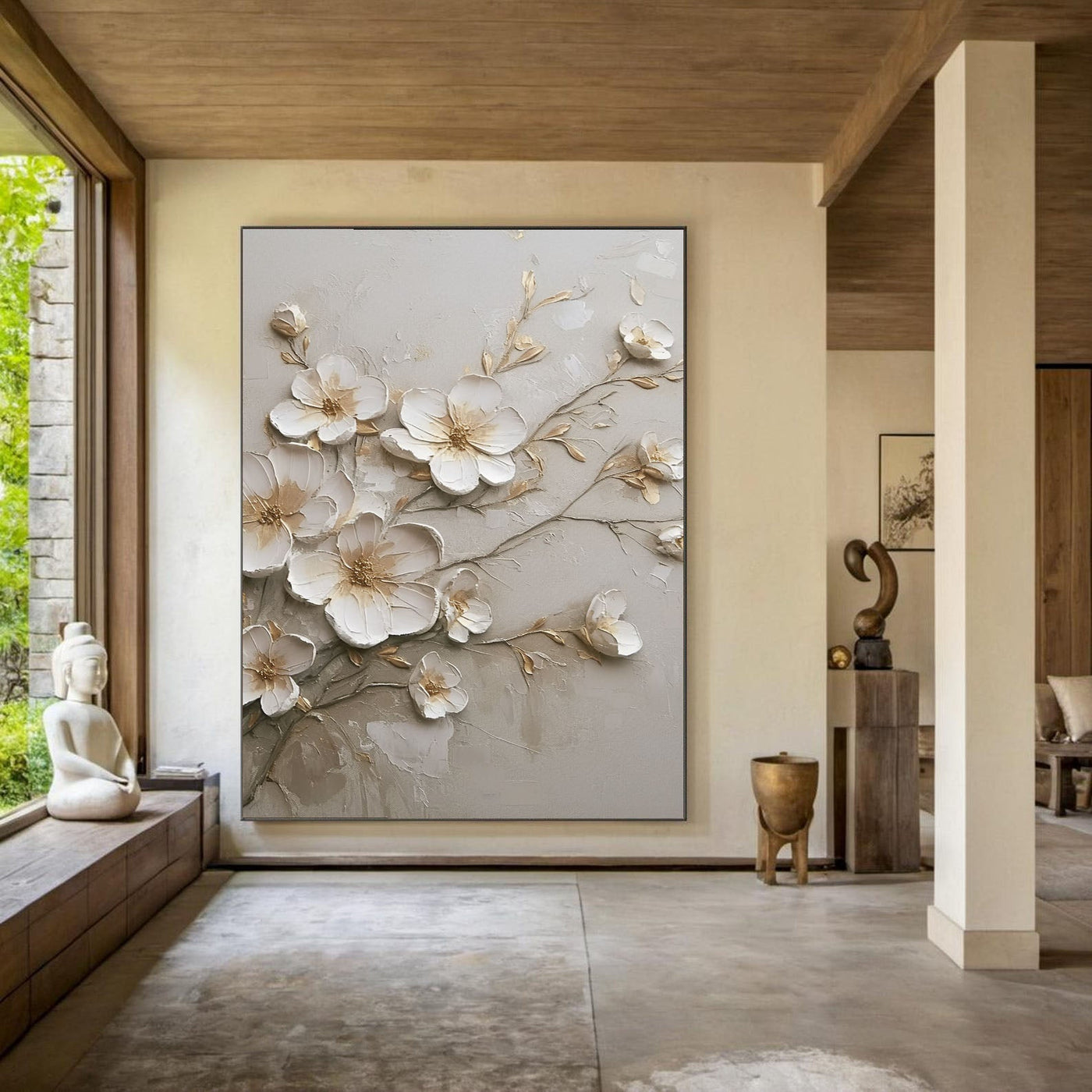Textured Petal Grace | Ivory Blooms