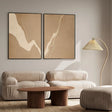 Minimalist Beige Abstract | Gold Veins