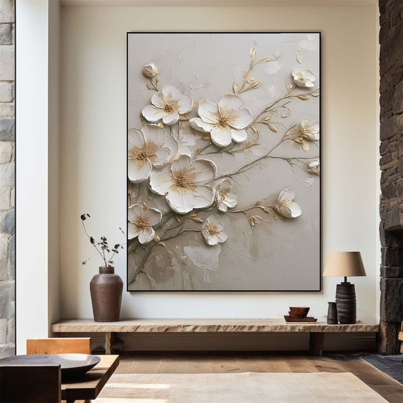 Textured Petal Grace | Ivory Blooms