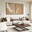 Minimalist Beige Abstract | Gold Veins