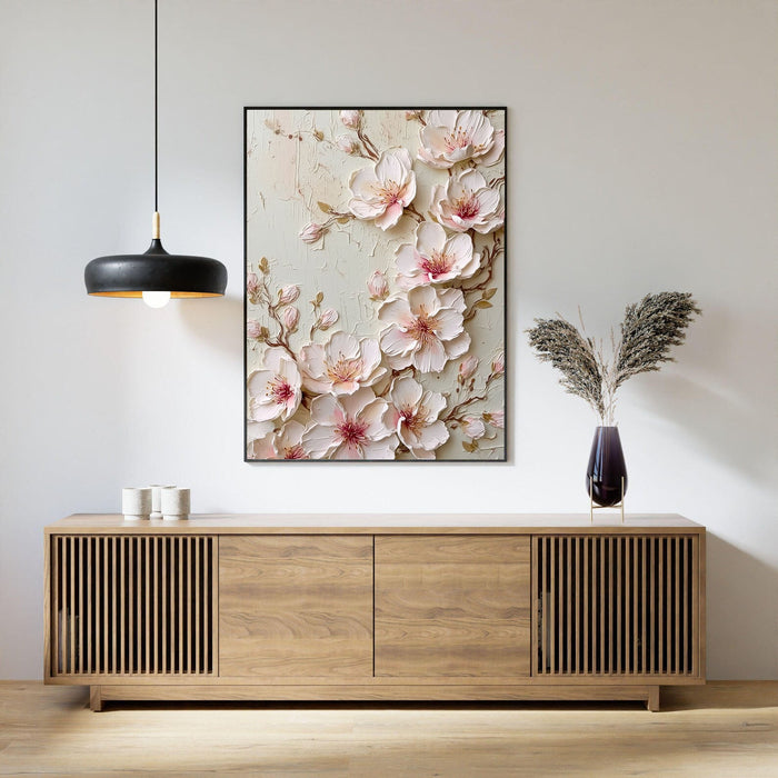 Textured Cherry Blossoms | Blush Cream