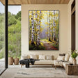 Textured Birch Forest | White Yellow