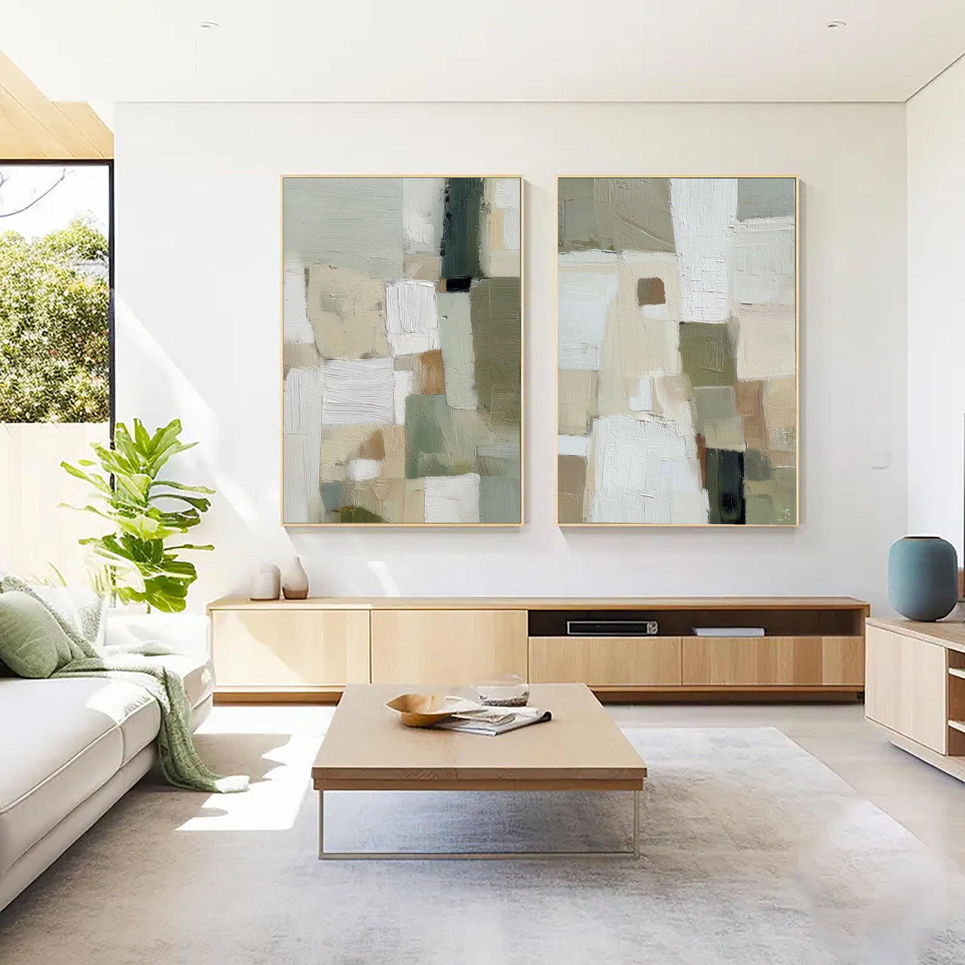 Modern Abstract Geometry | Sage Tones