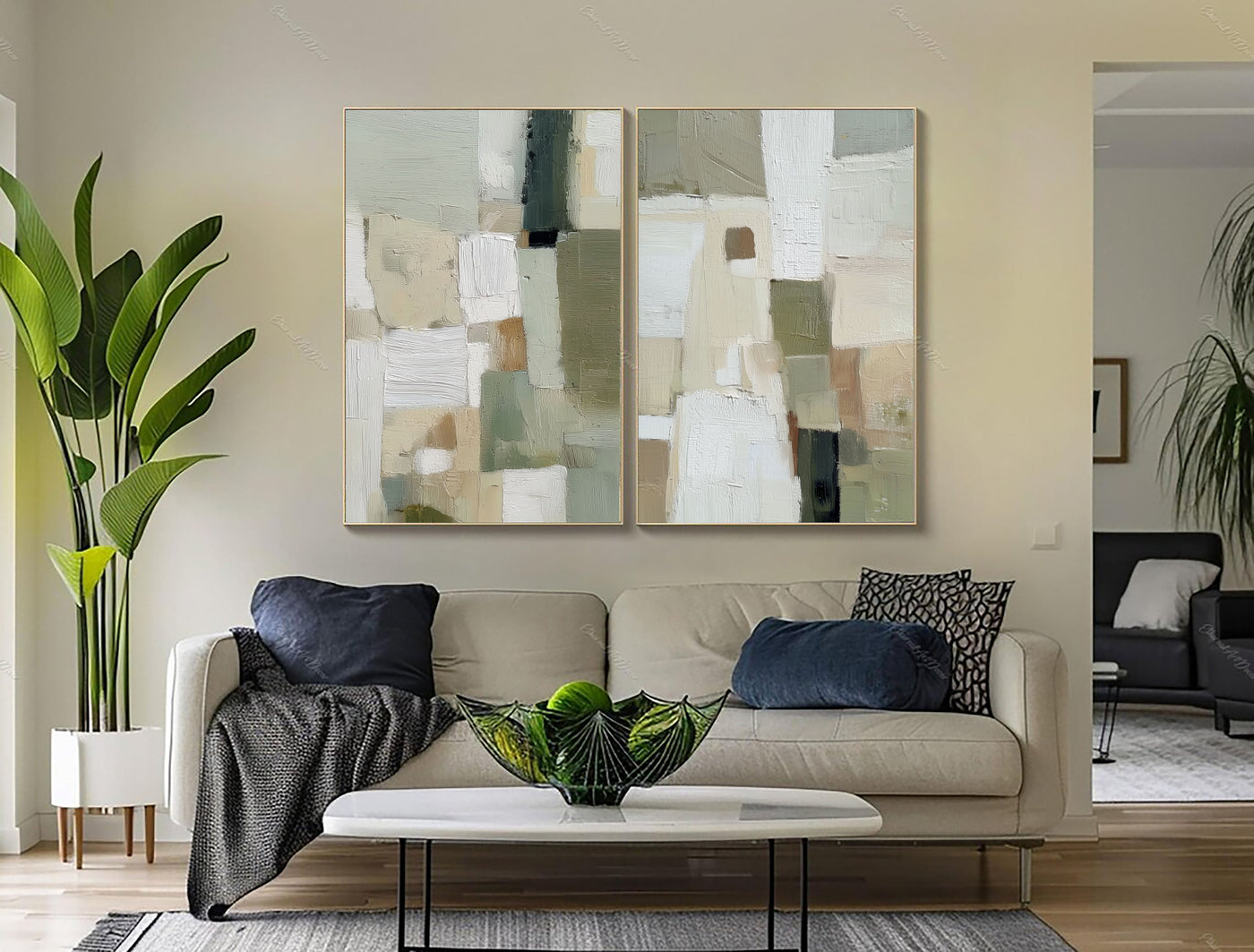 Modern Abstract Geometry | Sage Tones