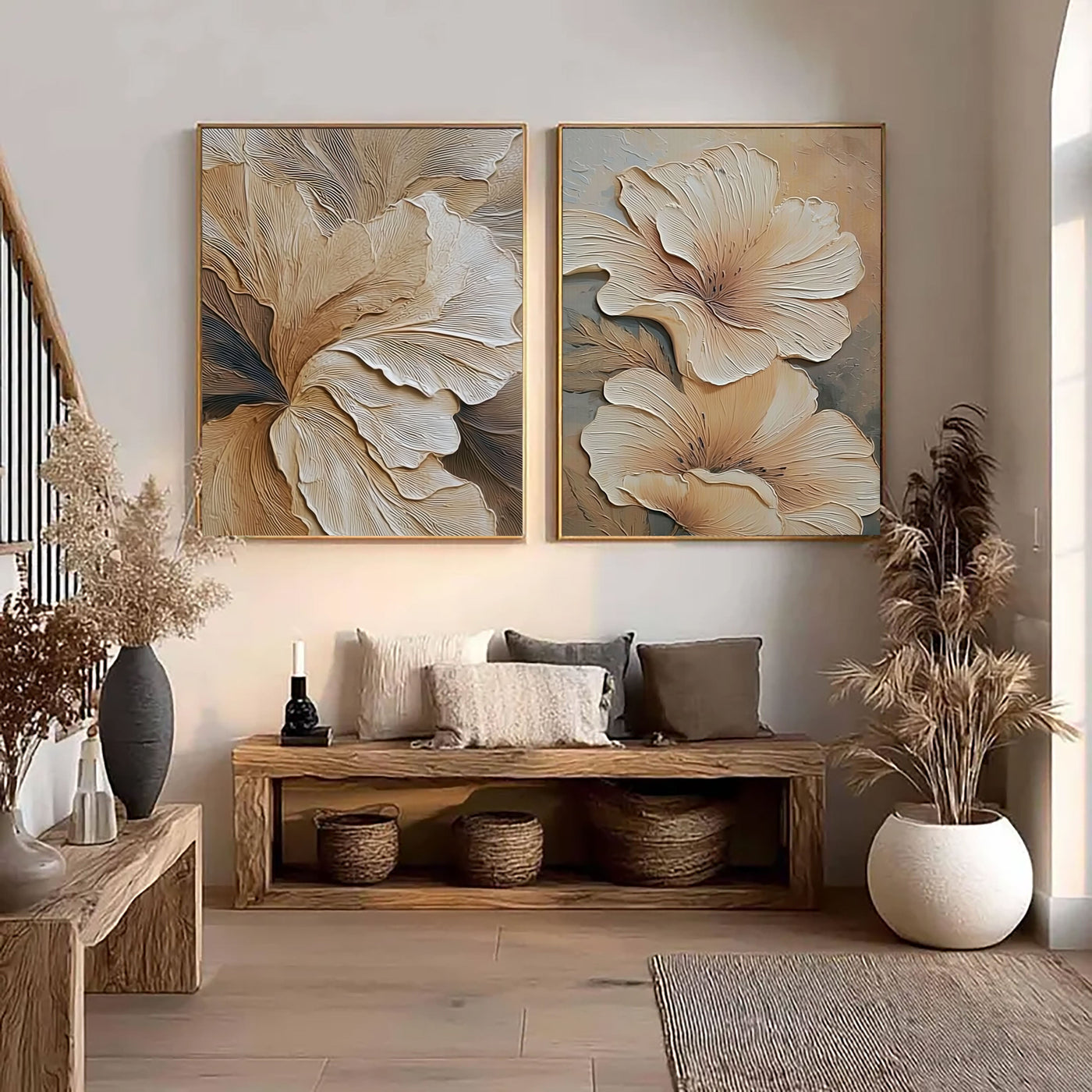 Texturierte Blütenpracht | Beige Blüte