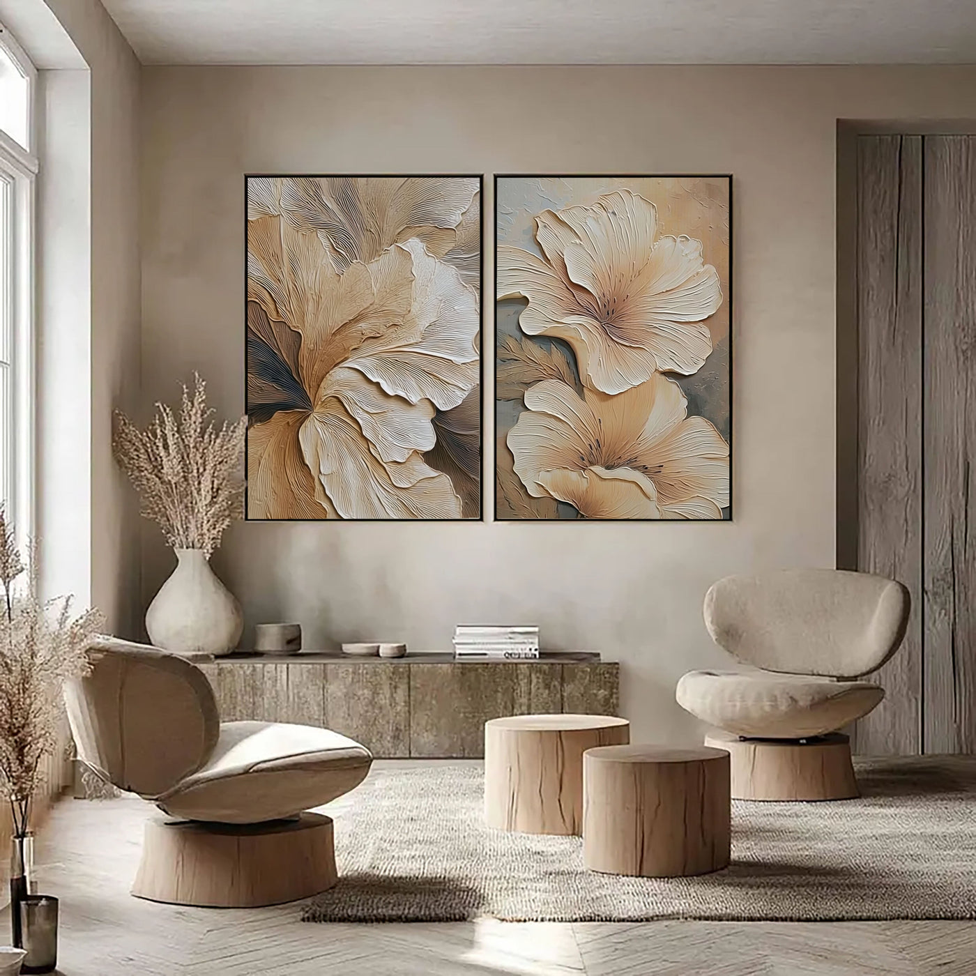 Texturierte Blütenpracht | Beige Blüte
