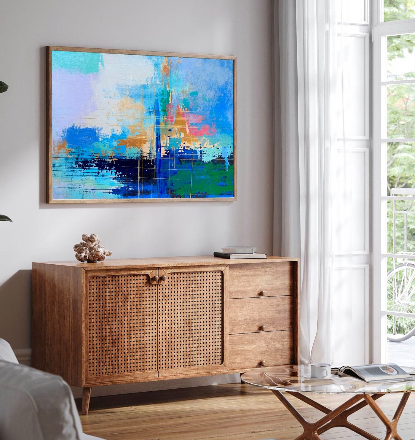 Textured Grid Layers | Blue Gold