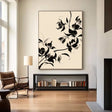 Textured Ink Wash Florals | Black Cream