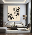 Textured Ink Wash Florals | Black Cream