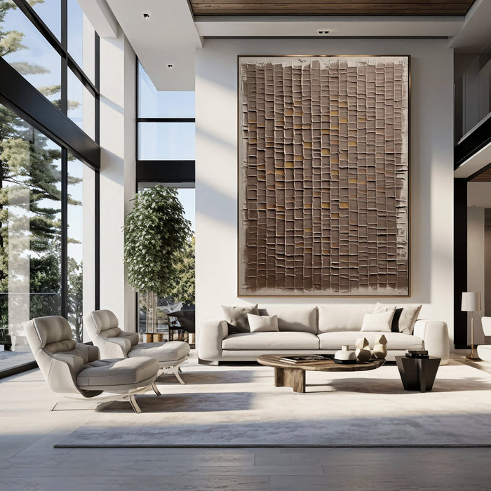 Textured Grid Elegance | Earthy Tones