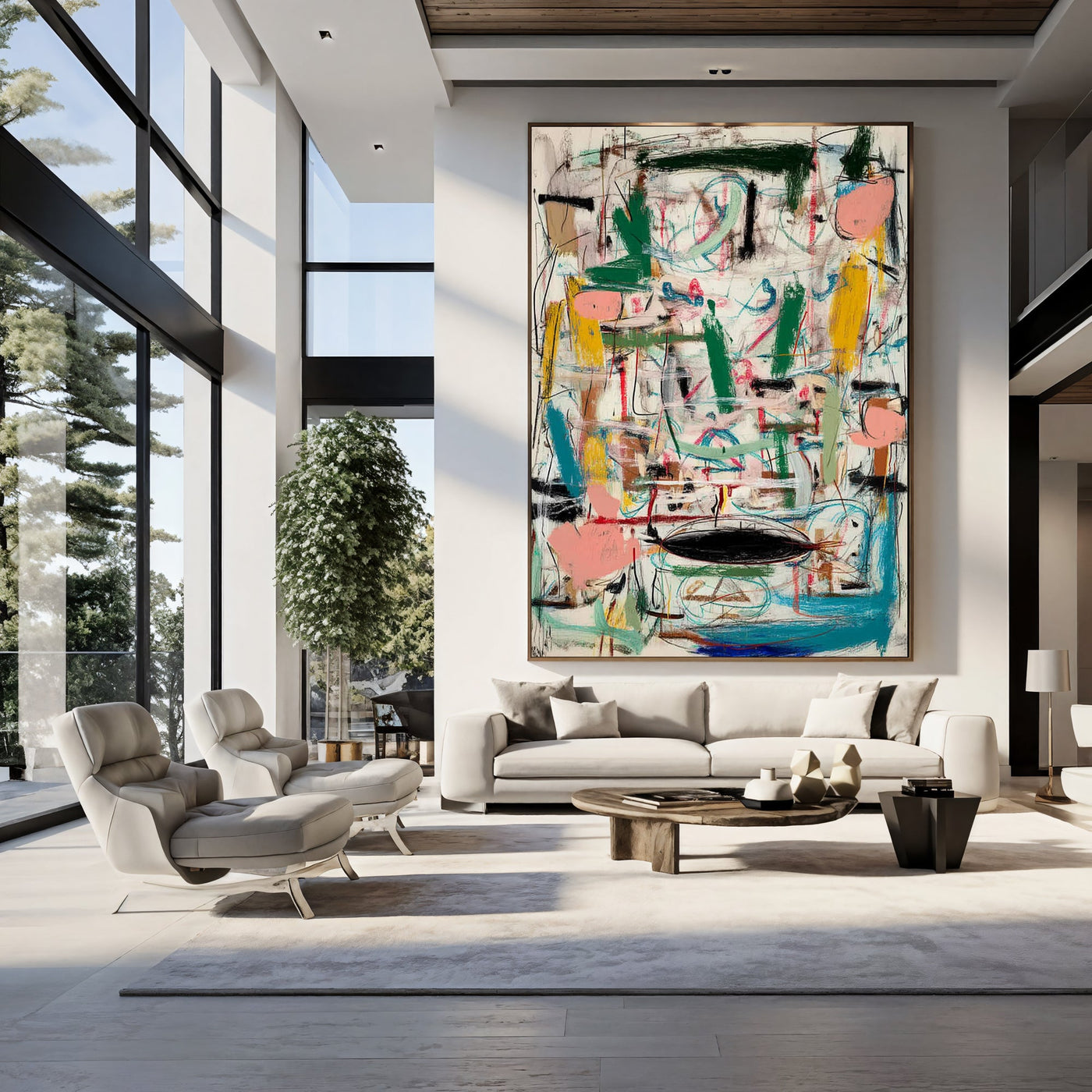 Textured Dynamic Abstraction | Colorful Accents