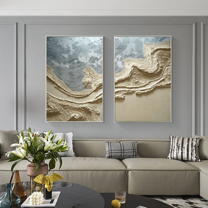 Textured Metallic Currents | Golden Waves