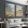 Textured Metallic Currents | Golden Waves