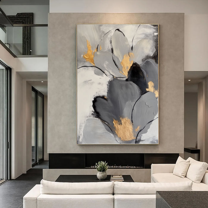Textured Gilded Blooms | Monochrome Hues