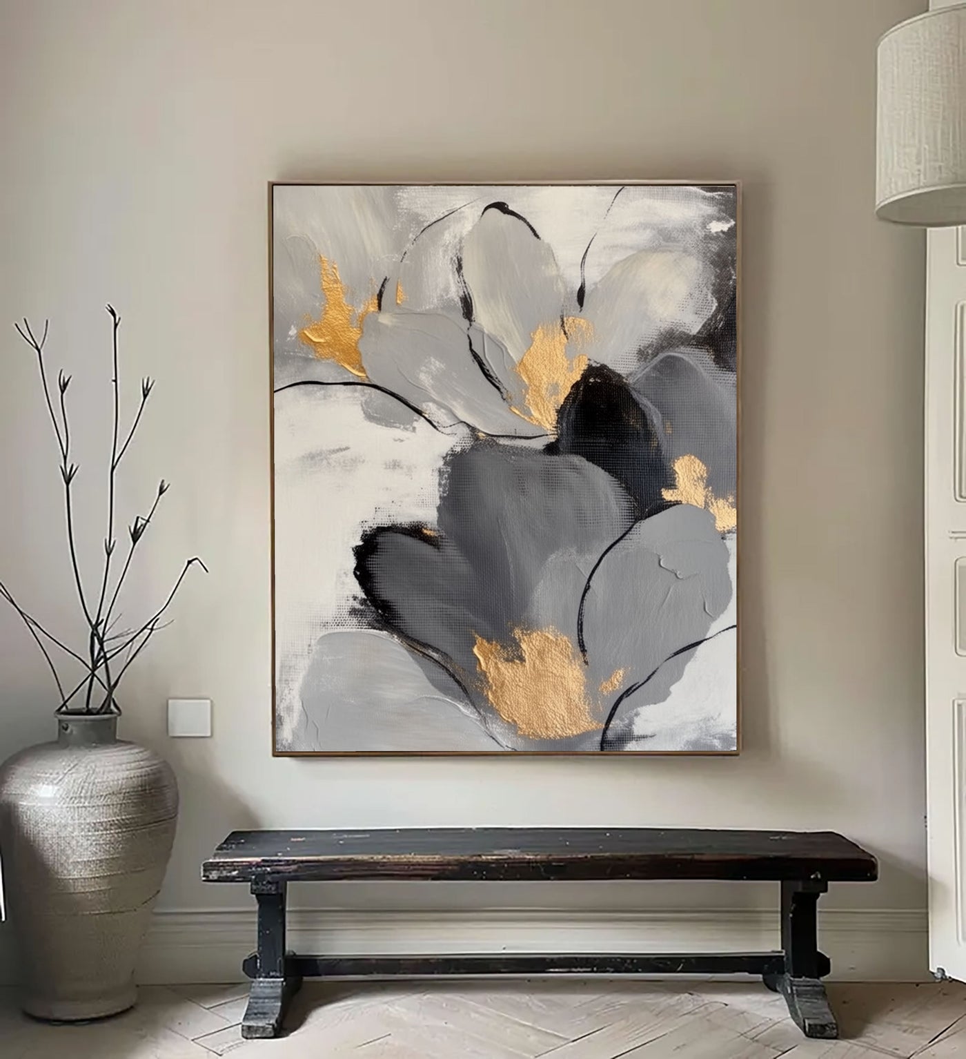 Textured Gilded Blooms | Monochrome Hues