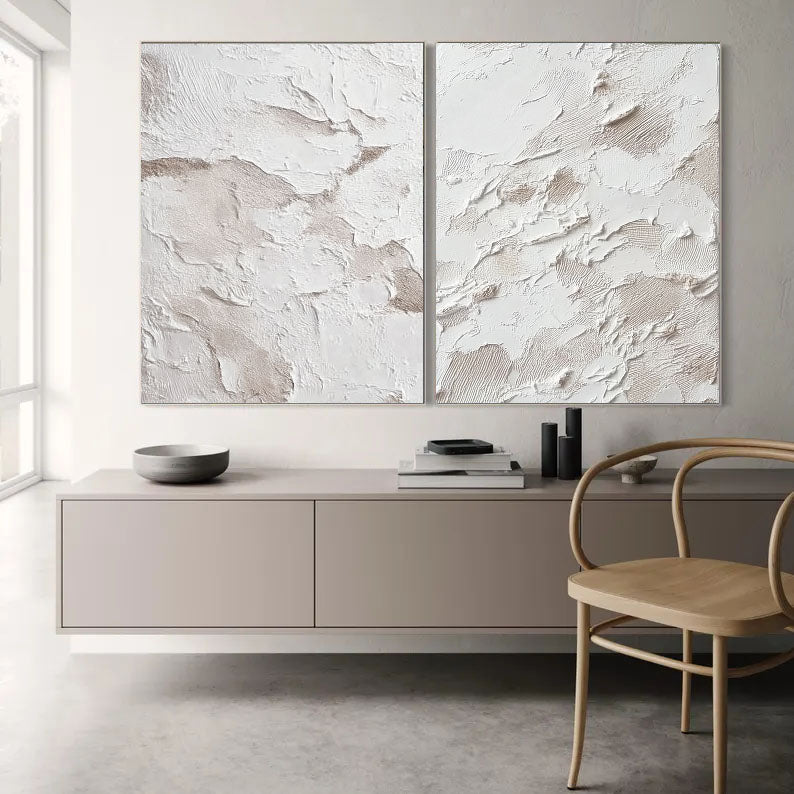 Textured Abstract Minimalism | White Relief