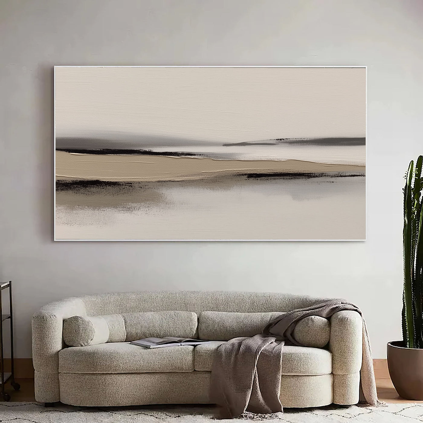 Textured Minimal Horizon | Beige Black