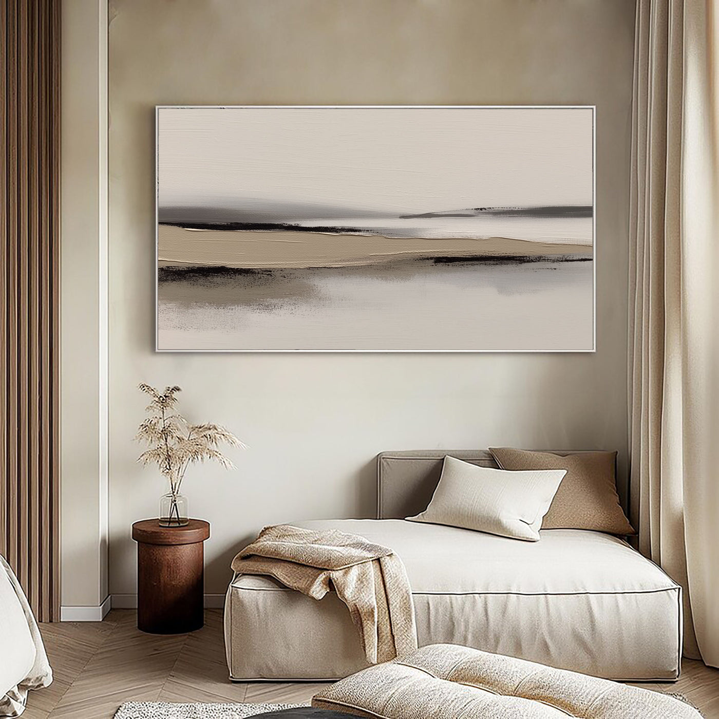 Textured Minimal Horizon | Beige Black