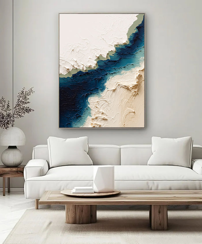 Textured Coastal Strata | Blue Ivory