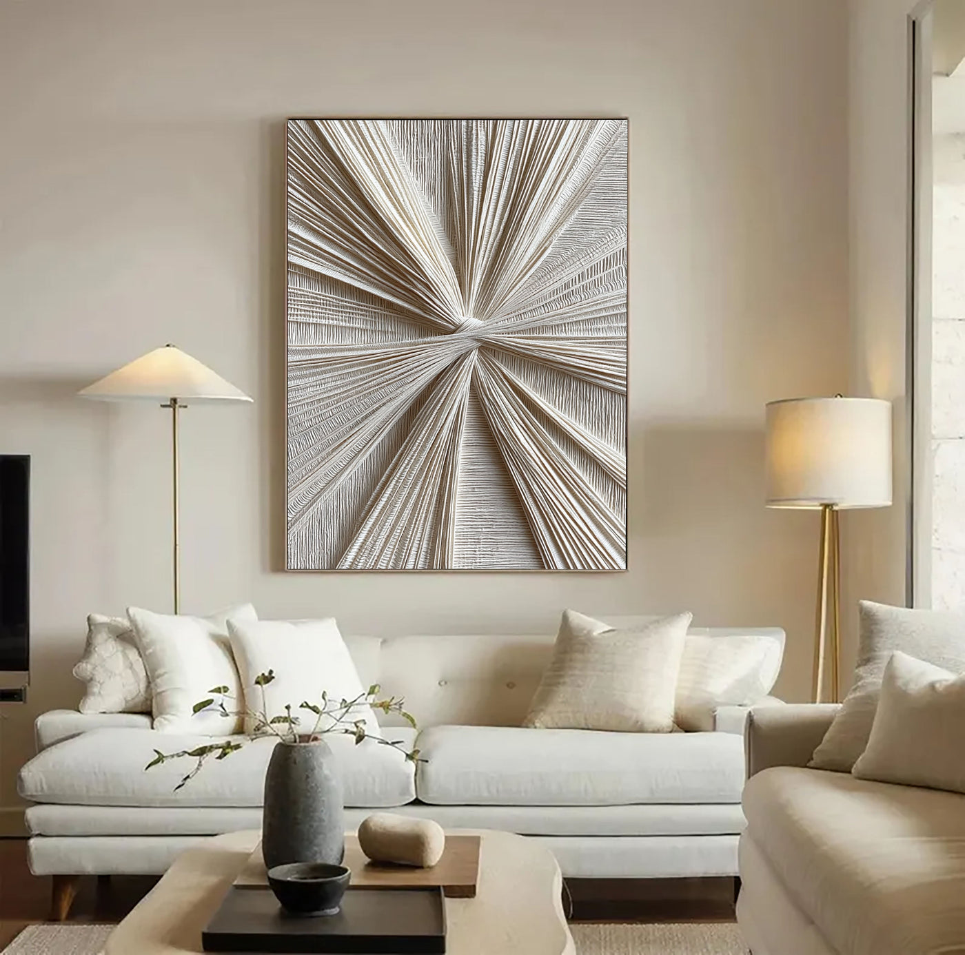 Textured Radial Surge | Cream Tones