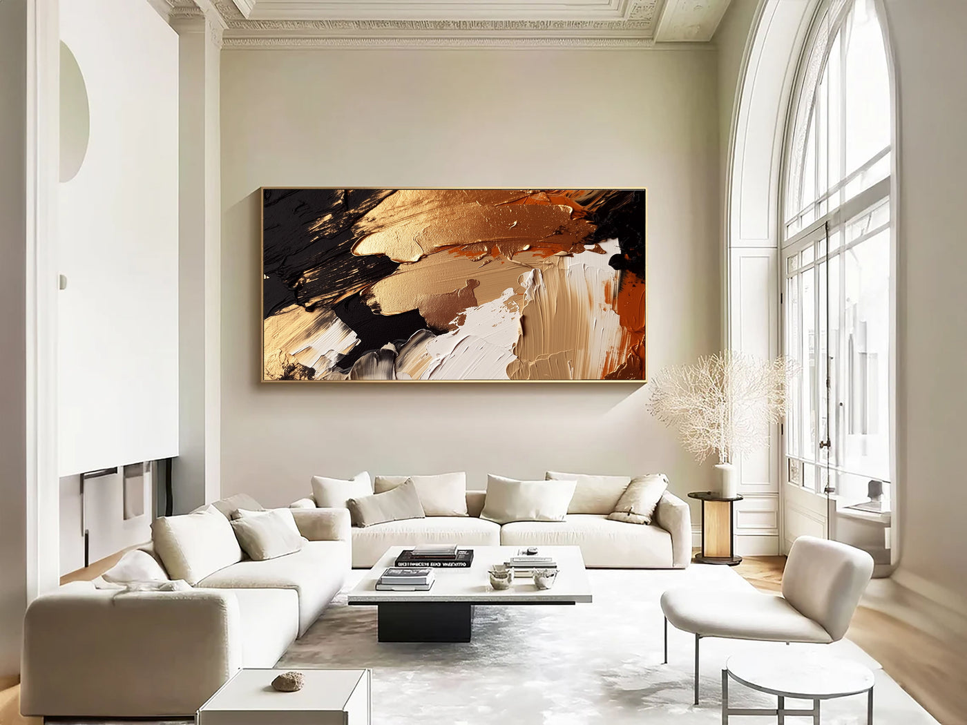 Texturierter vergoldeter Impasto | Gold Schwarz