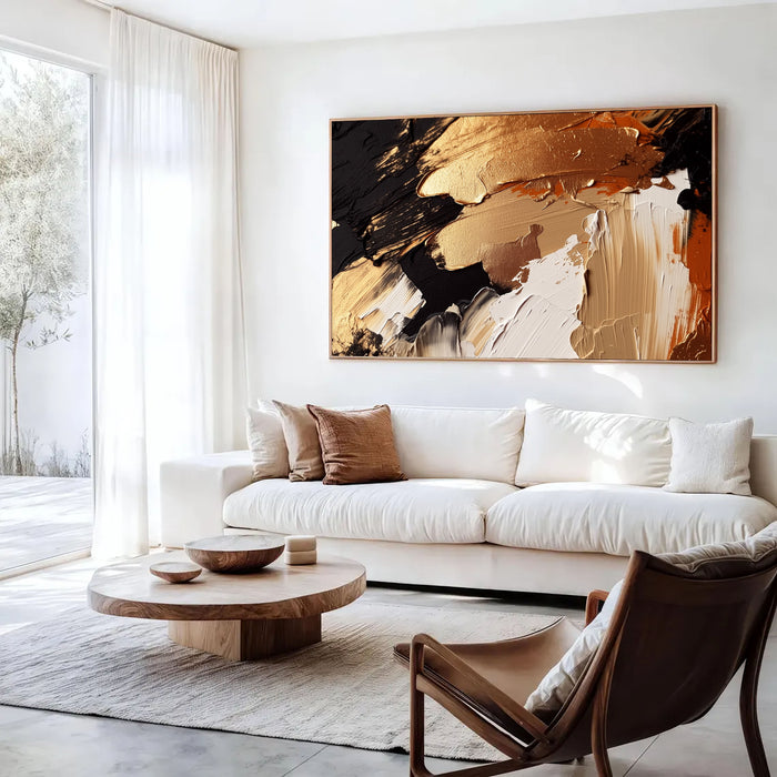 Textured Gilded Impasto | Gold Black