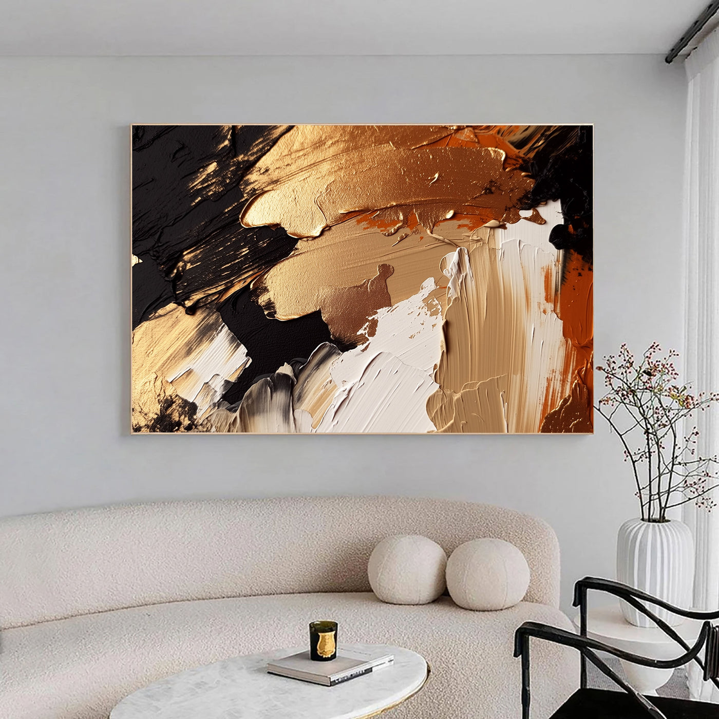 Texturierter vergoldeter Impasto | Gold Schwarz