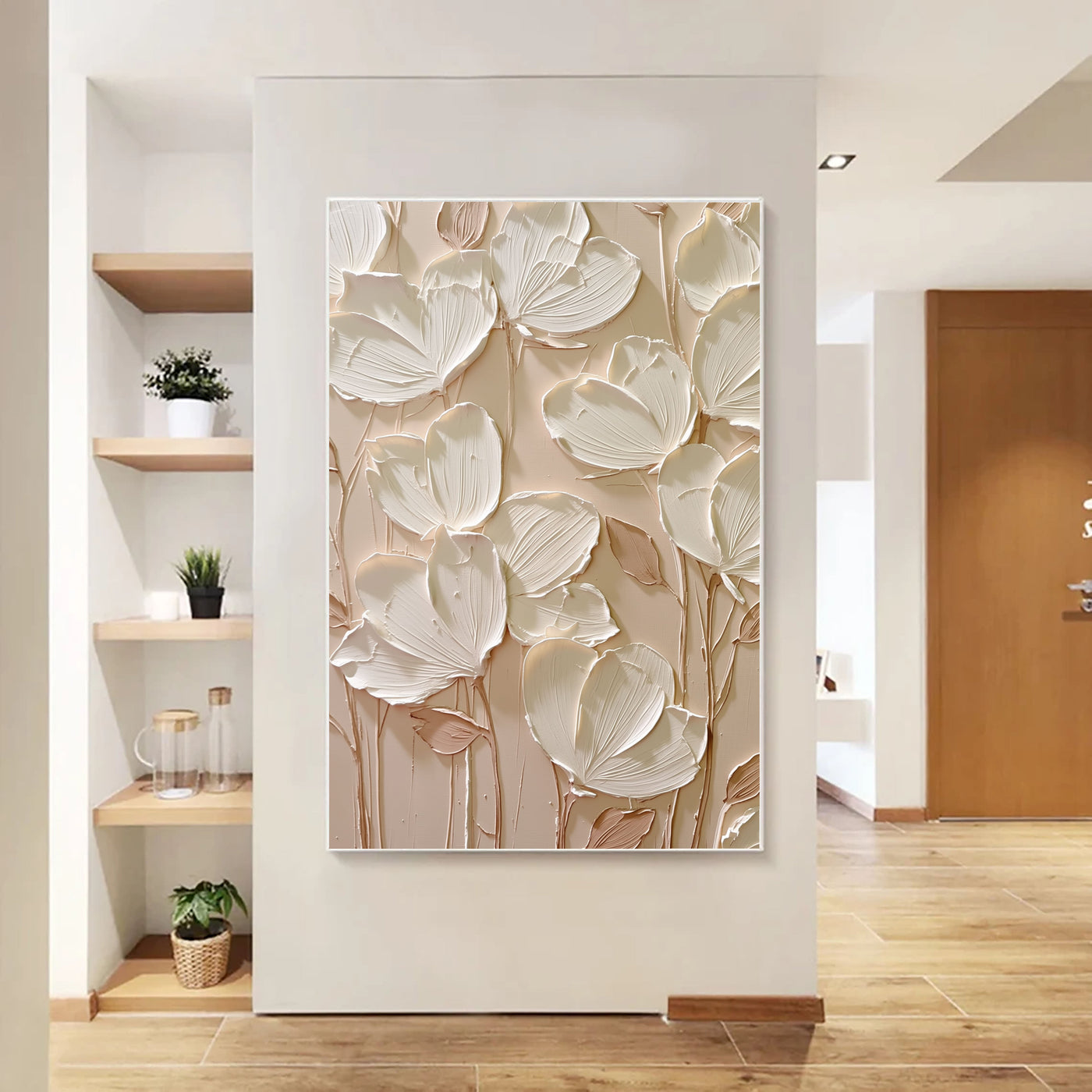 Textured Sculpted Petals | White Beige