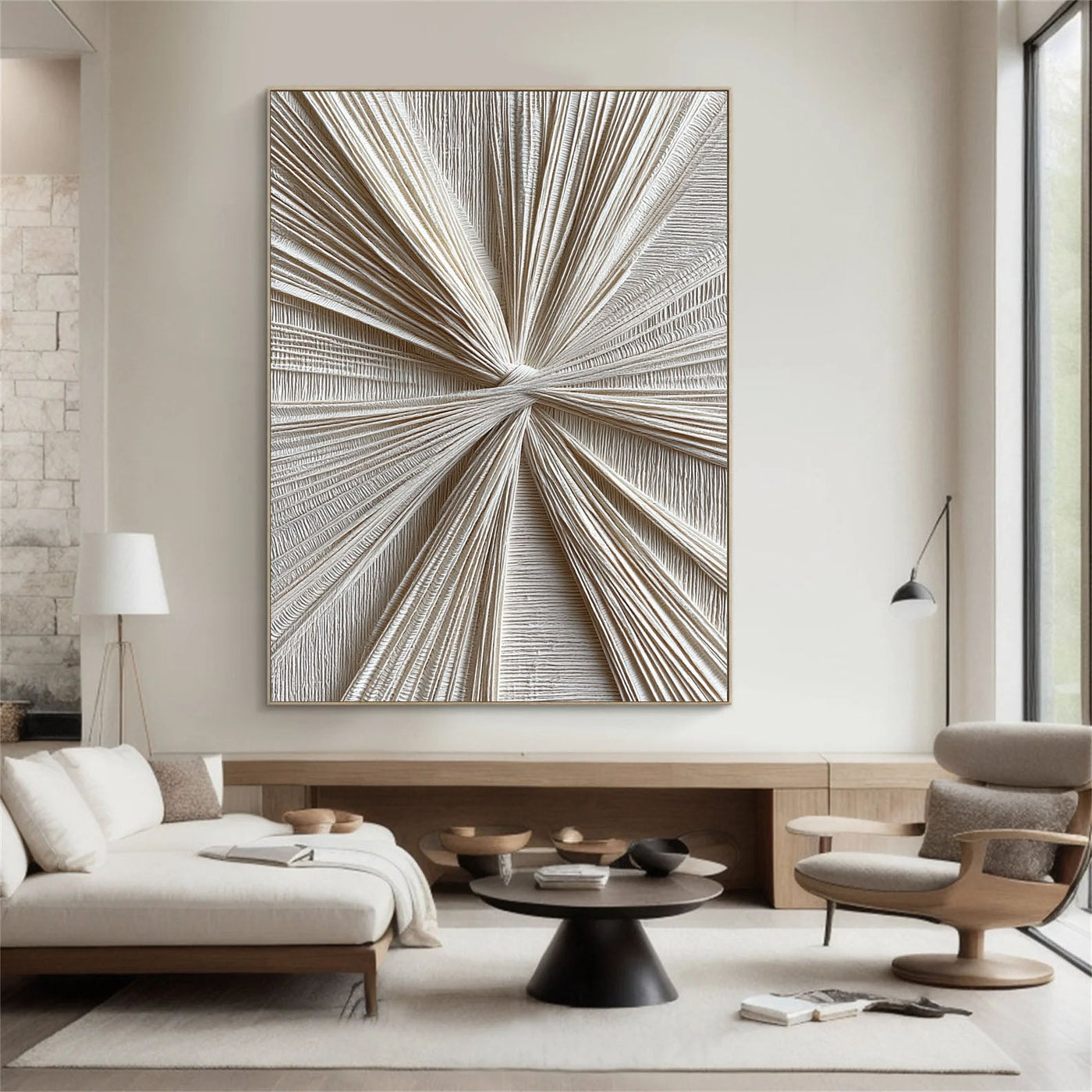 Textured Radial Surge | Cream Tones