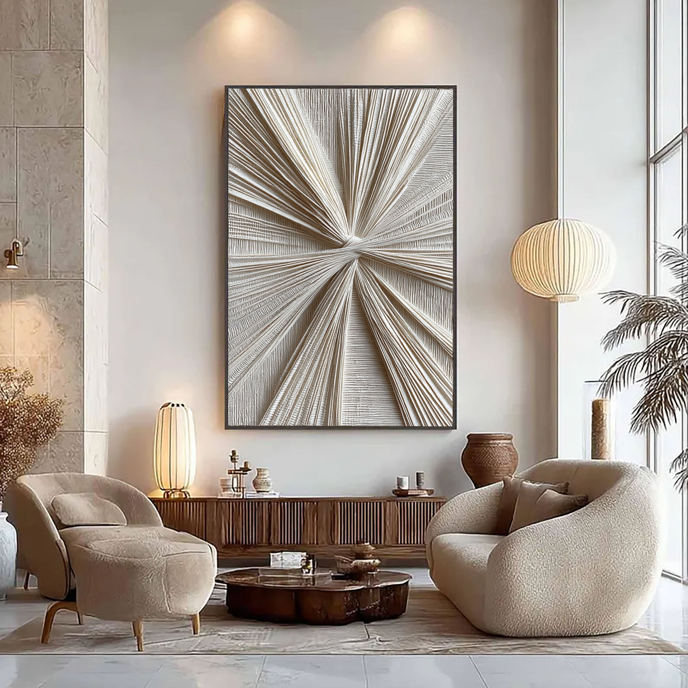 Textured Radial Surge | Cream Tones