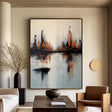 Textured Urban Skyline | Amber Reflections