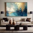 Textured Gilded Horizon | Teal Gold