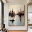 Textured Urban Skyline | Amber Reflections