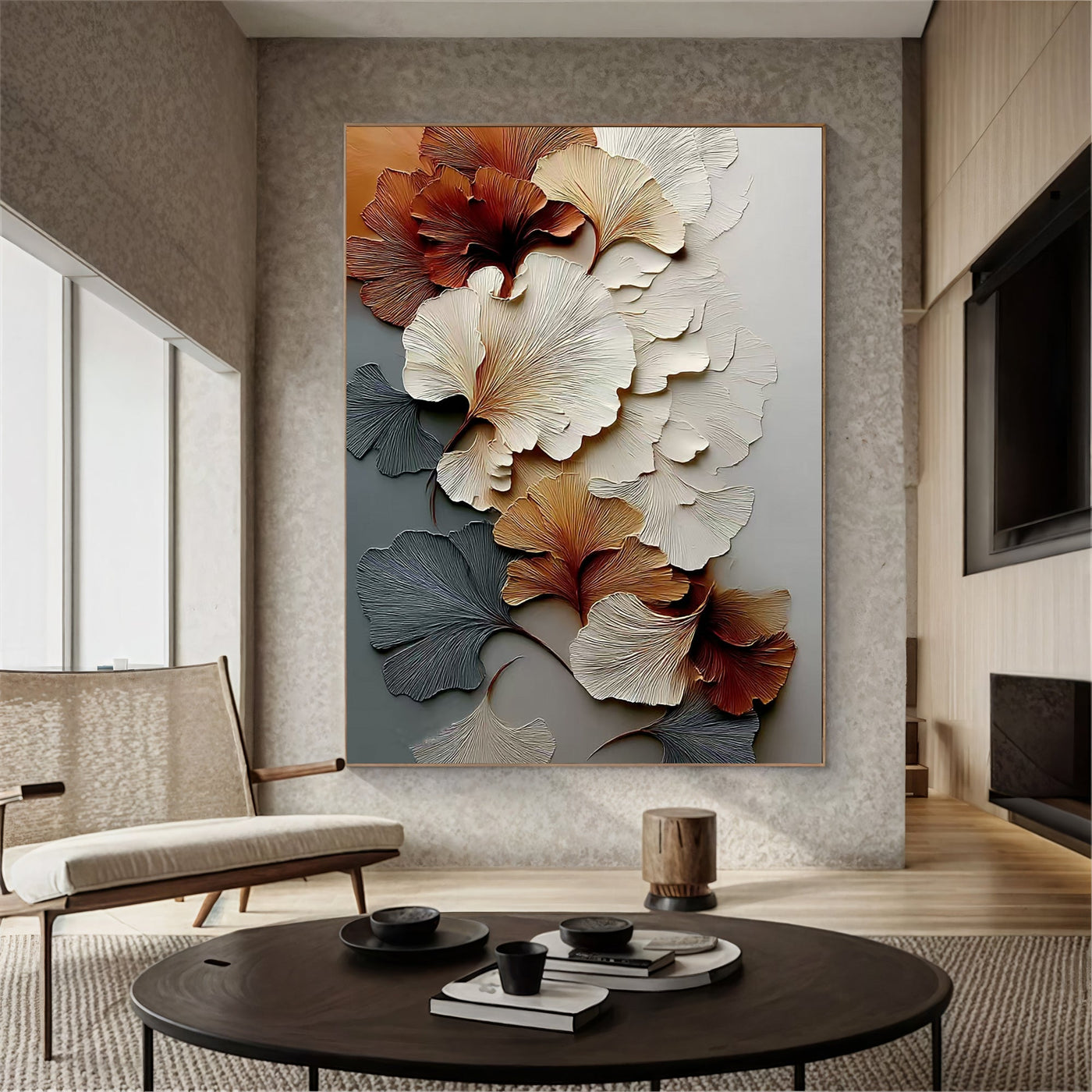 Textured Ginkgo Imbrication | Sepia Panache