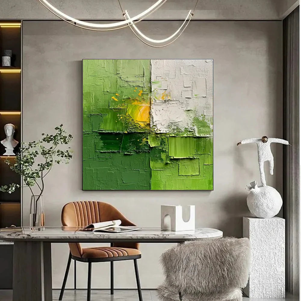 Green Minimalist Textured Wall Art #MT103
