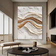 Textured Gilded Waves | Ivory Gold