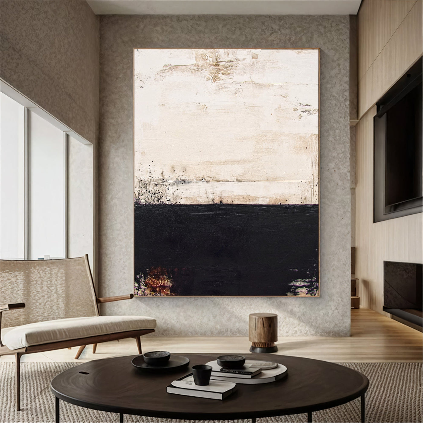 Textured Beige Contrast | Ebony Hues