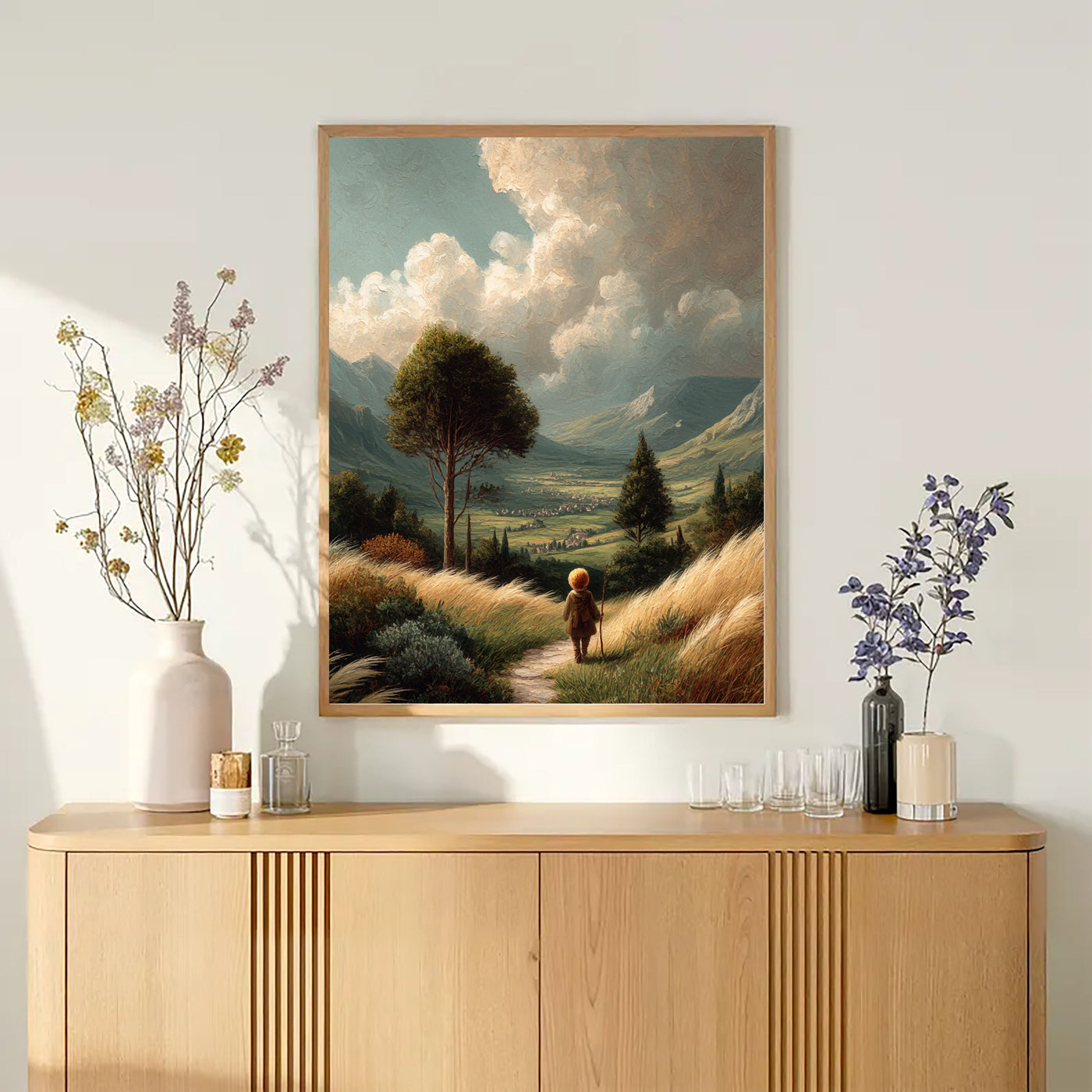 Rural Wanderer Landscape Art | Timeless Serenity
