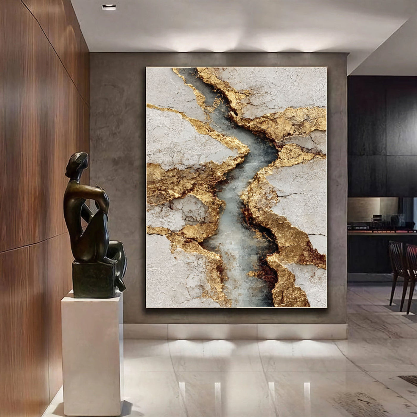 Textured Golden Veins | Gray Gold