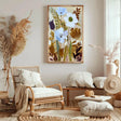 Textured Floral Harmony | Blue Brown